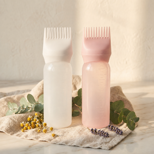 Applicateur d'huile cuir chevelu coloris rose