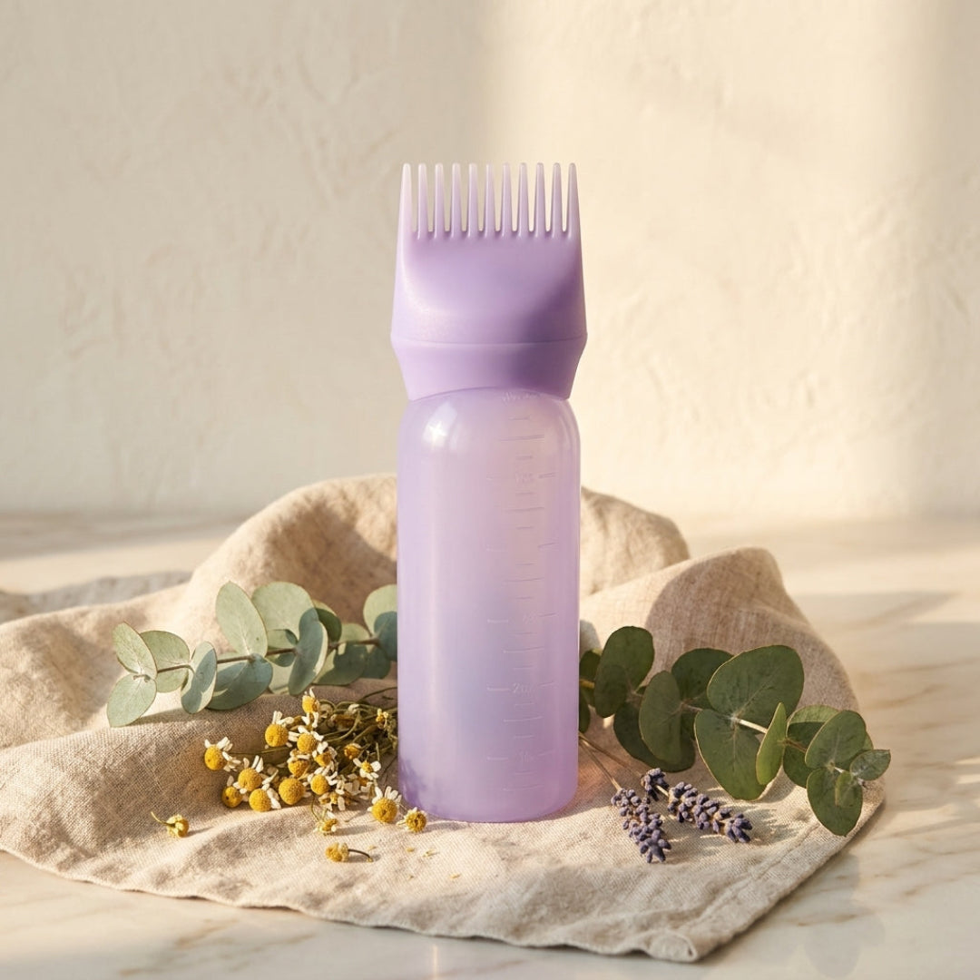 Applicateur d'huile cuir chevelu avec peigne intégré