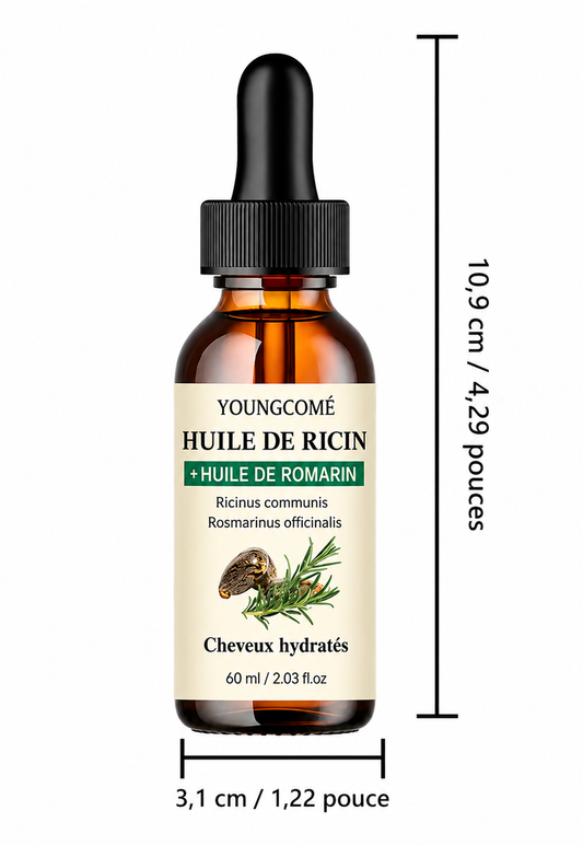 Huile de ricin et romarin – application sur cuir chevelu