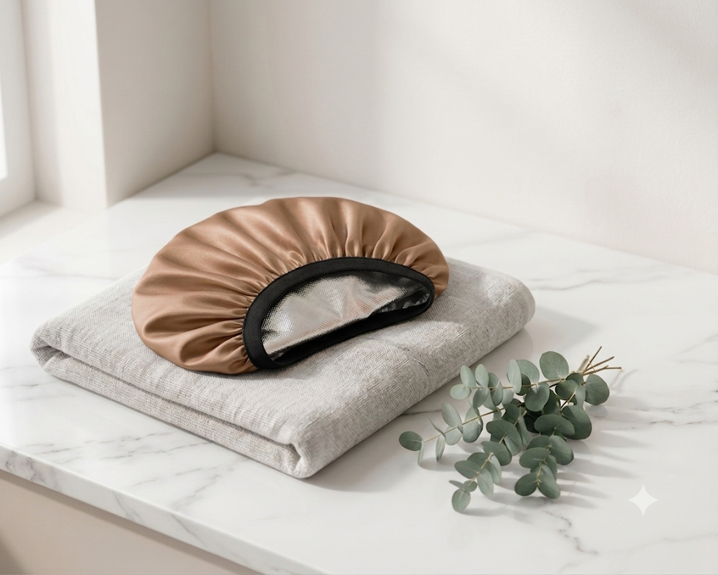 Bonnet Auto-Chauffant  — Soin Profond Cheveux Crépus, Frisés & Bouclés