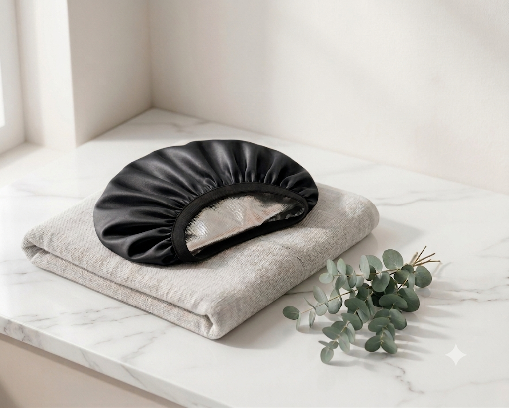 Bonnet Auto-Chauffant  — Soin Profond Cheveux Crépus, Frisés & Bouclés