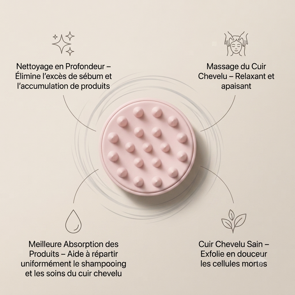 Masseur Cuir Chevelu Silicone — Stimulation & Routine Capillaire