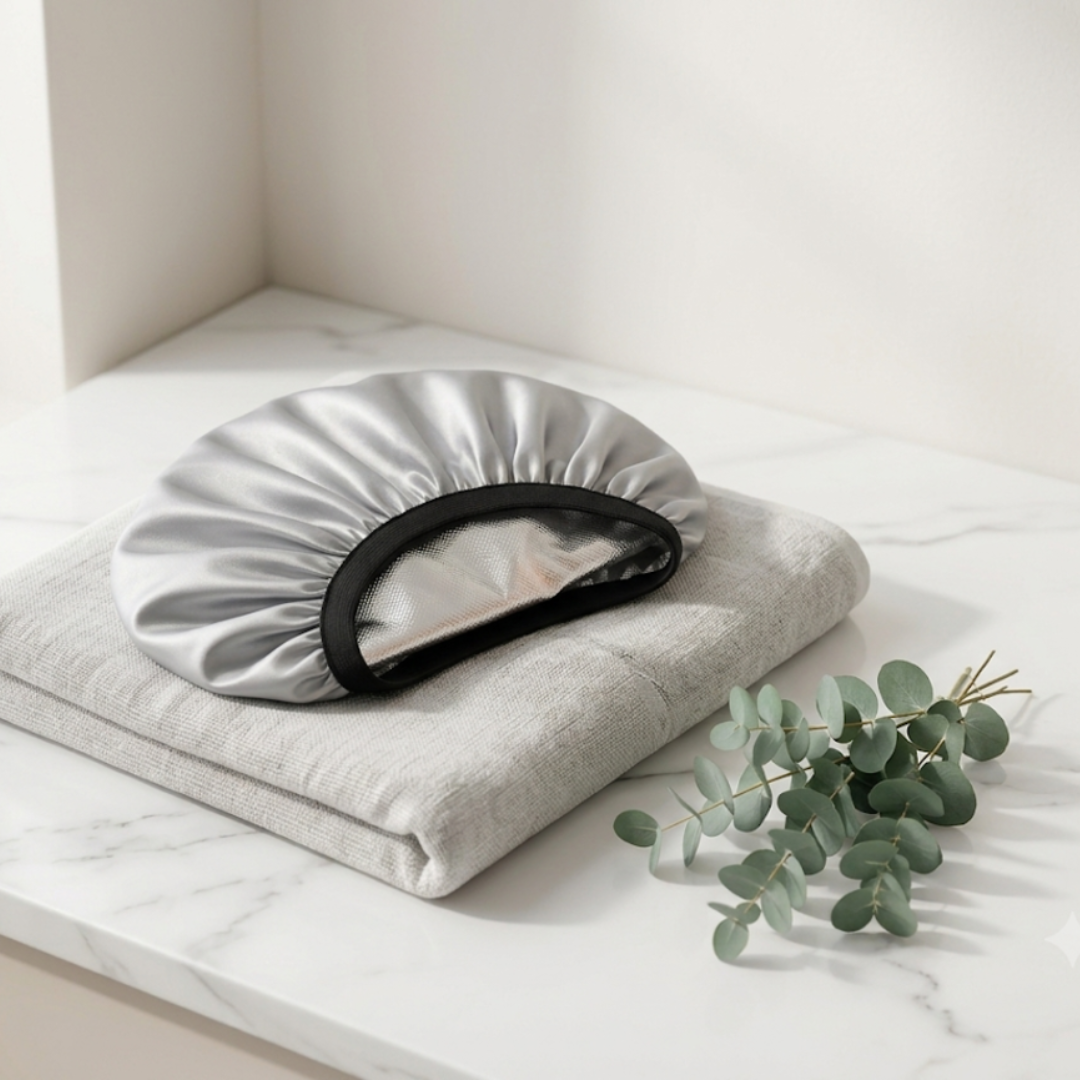 Bonnet Auto-Chauffant  — Soin Profond Cheveux Crépus, Frisés & Bouclés